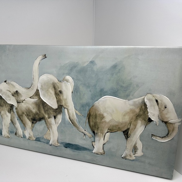 Canvas Animal Wall Art Hand-Painted Wall Decor Painting Framed 12" W x 24 - Picture 1 of 4